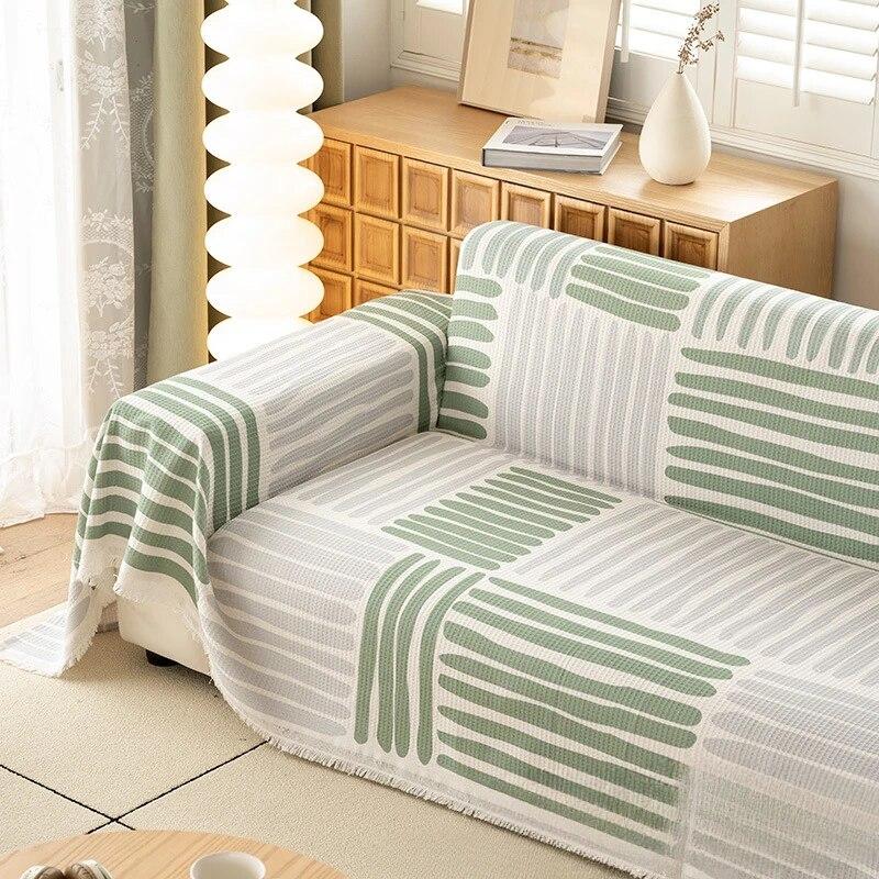 Цельный чехол для дивана, тканевое полотенце, скандинавское покрывало для дивана, одеяло, все включено, всесезонное, универсальное.