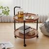 Nordic Style Rolling Side Table, Sofa Table with Wheels - Suitable for Modern Style Home Decor and Storage
