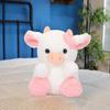 Beautiful Sitting Sofa Decoration High Elastic Cartoon Dairy Cattle Animal Plush Ornament Living Room Supplies Pink Cow Toy
