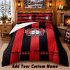 Bayer Leverkusen Football Pattern Bedding 3Pcs Set Custom Name, Bed Sheet And Pillowcases For Home Bedroom