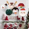 6Pcs Christmas Paper Lanterns - Handmade, Sustainable Holiday Decor with Cartoon Snowmen & Santa Claus for DIY Party Celebrations