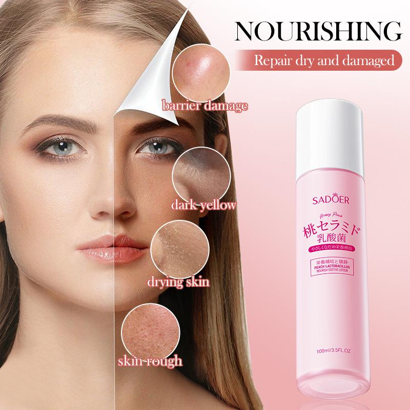 SADOER Nourishing Moisturizing Soothing Water Milk Peach Lactobacillus Emulsion