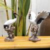 Cartoon Fairy Crane Figurine Mini Crane Resin Ornament Holiday Gift Crane Garden Statue  Bedroom