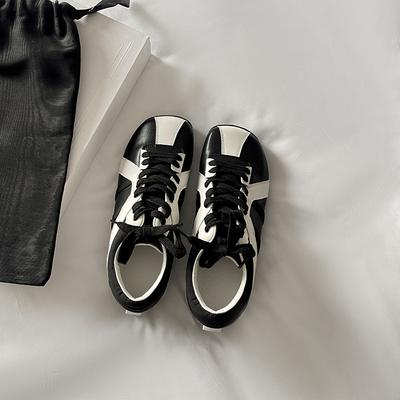 Версия из коровьей кожи Zhao Ruth та же кожа туфли с квадратным носком зебра на платформе шнуровка повседневная спортивная обувь женская цветная немецкая тренировочная