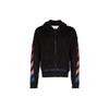 Off-White Nylon Blend Hooded Zip-Up Knitwear Men Tops Black OMHA073E19B020241088