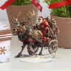 Фигурка Санта-Клауса на санях с оленями, 2D акрил, настольный декор, с Сантой и оленями, для дома, вечеринки, зимних праздников, рождественские украшения