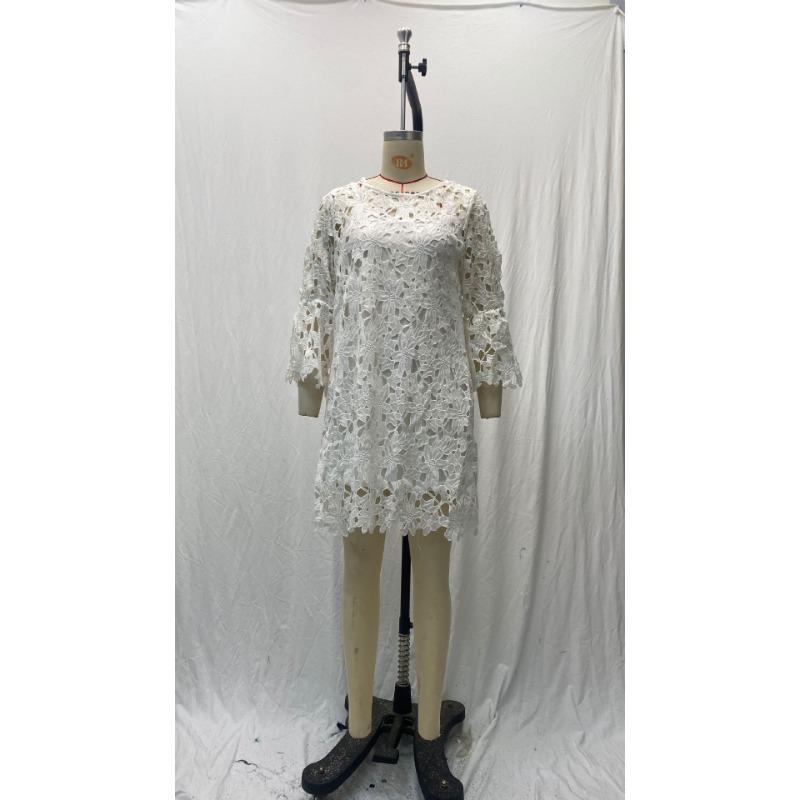 Женские летние кружевные повседневные платья с глубоким вырезом