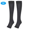1 пара спортивных секционных компрессионных чулок для формирования тела до колена, эластичные, с молнией, черные