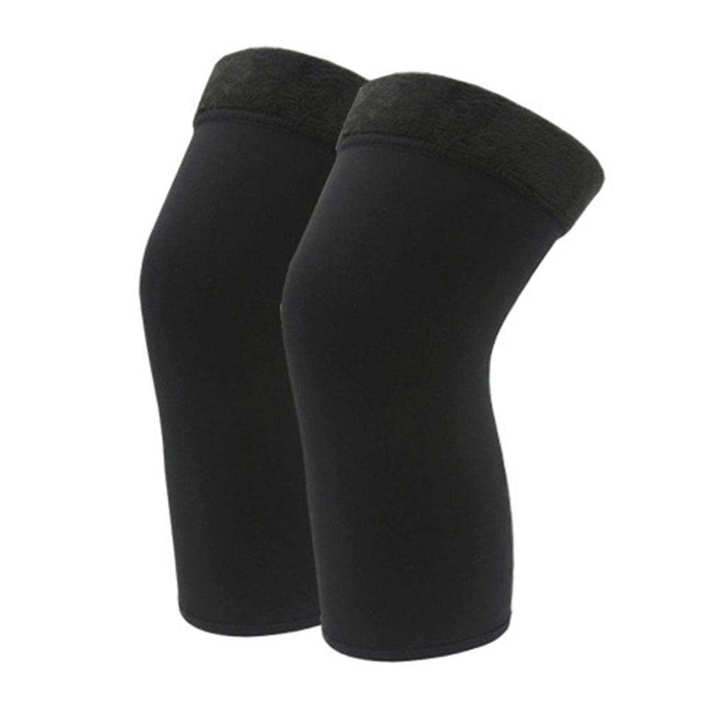 Pair of Knee Warmers Thermal Elastic Non-Slip Braces Protector Knee Pad Compression Sleeve for Women