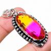 Bi-Color Tourmaline Gemstone 925 Sterling Silver Jewelry Pendant 2.29" R6w83