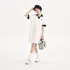 MLB Boston Red Sox Logo Embroidered Color Block Athletic Moisture-Wicking Breathable V-Neck Short Sleeve Dress Women dress White 3FOPB0333-43CRS