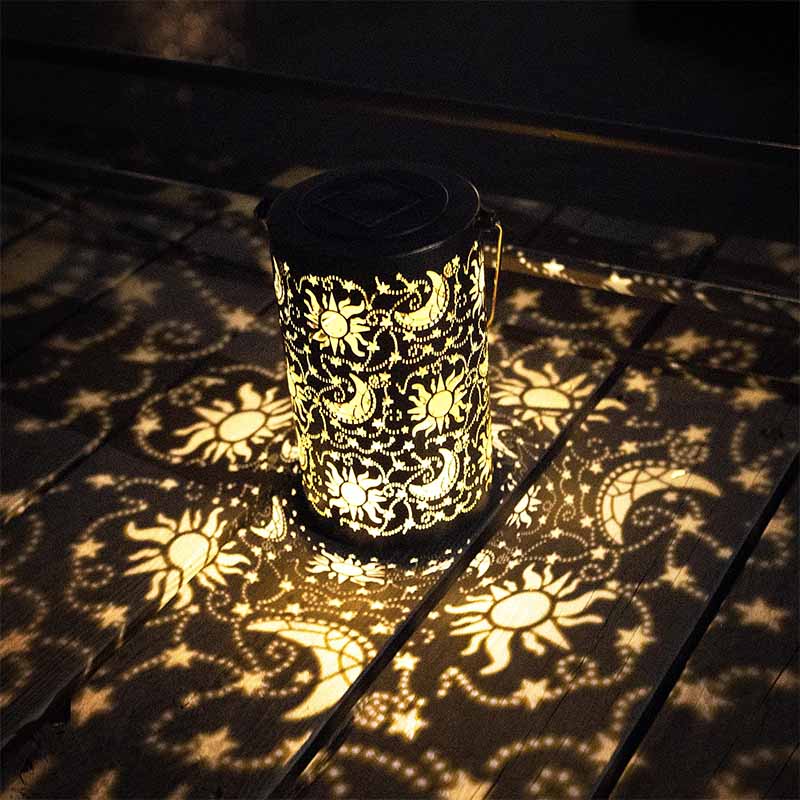 Солнечные фонарики, уличный декор сада, подвесные солнечные фонари, металлический декор Солнца, Луны и звезд, уличные фонарики для патио, двора, стола, дорожки