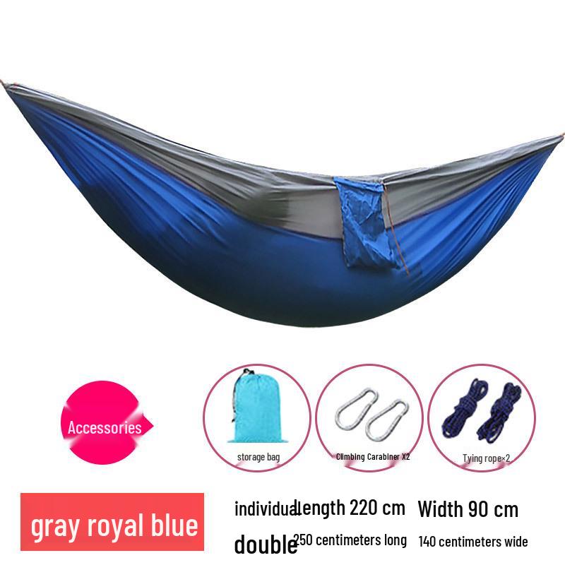 Outdoor Lightweight Parachute Fabric Double Hammock for Travel and Leisure