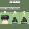 1/5 Rolls Disposable Dustbin Bag Household Large Capacity Trash Bag Kitchen Bathroom Portable Cleaning Big Plastic Bag