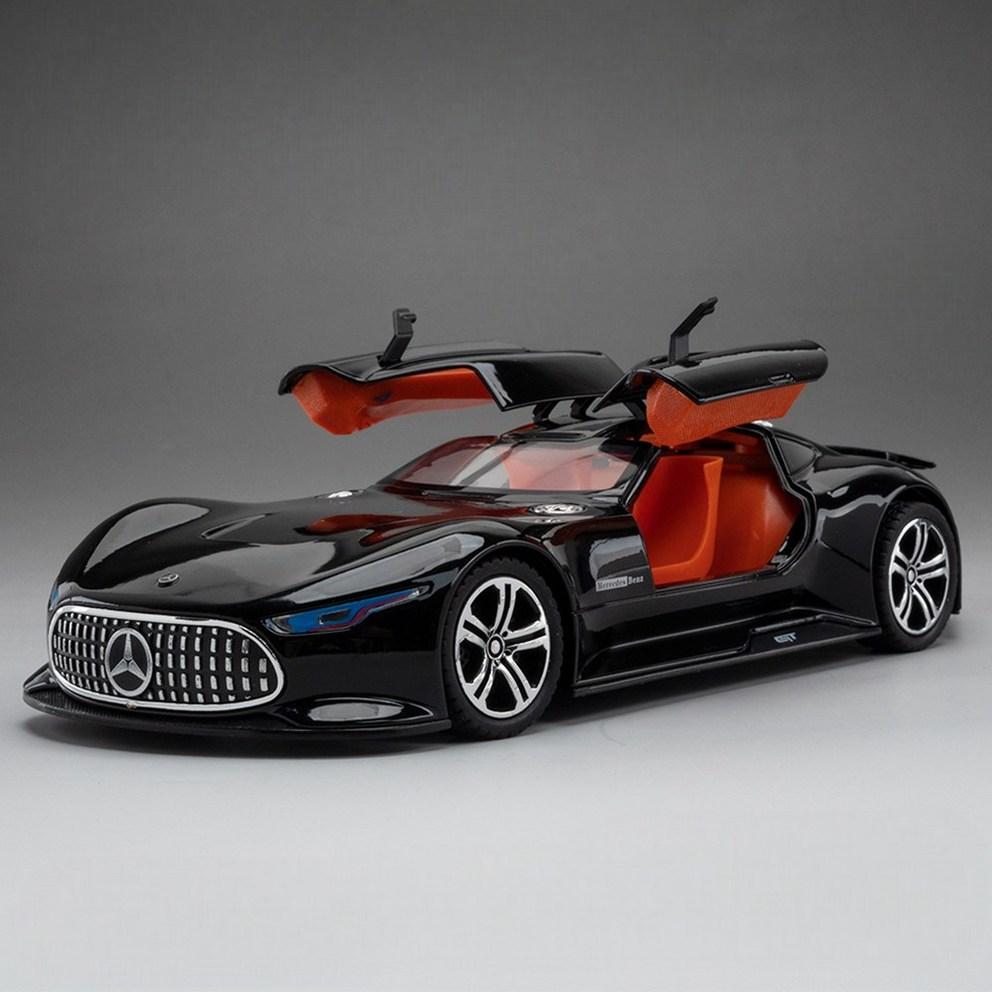 Mercedes-Benz AMG Vision Gran Turismo 1:24 Литая модель гоночного автомобиля из сплава с механизмом обратного хода, глянцевый черный