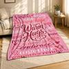 Warm Hugs Supportive Word Coral Fleece Blanket Collage