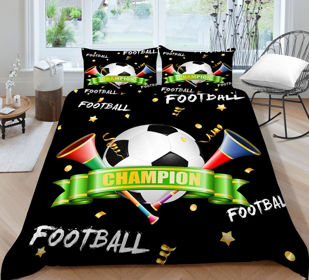 Комплект постельного белья с 3D футбольным принтом, пододеяльник со спортивным узором, наволочка, очень большой размер, украшение для дома