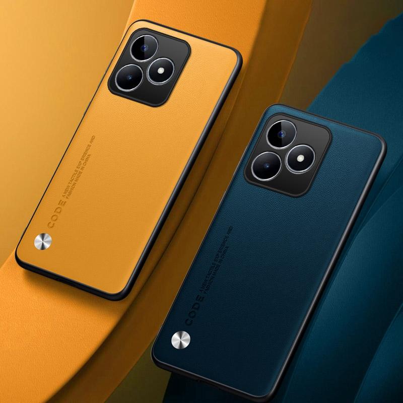 Роскошный чехол из искусственной кожи для Realme C51 C53 C55 4G, матовая задняя крышка, силиконовый чехол с полной защитой для Realme Narzo N53 N55
