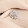 Rose Chalcedony Gemstone 925 Sterling Silver Jewelry Handmade Heart Pendant1.4" CP-15-16