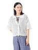 Beams Boy Women's 7-Gauge Ruffle Knit Vest Polo Cardigan, OFF_WHT, One Size, 13050147126