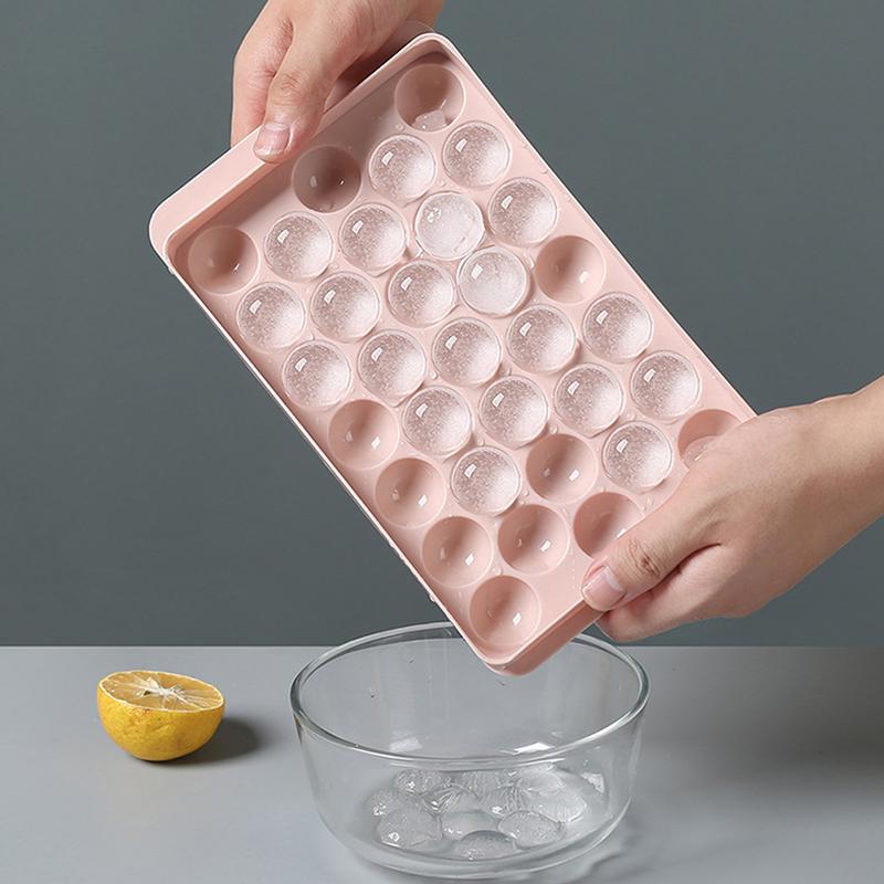 1шт 3D круглый лоток для кубиков льда с крышкой пластиковый алмаз сферической формы для льда