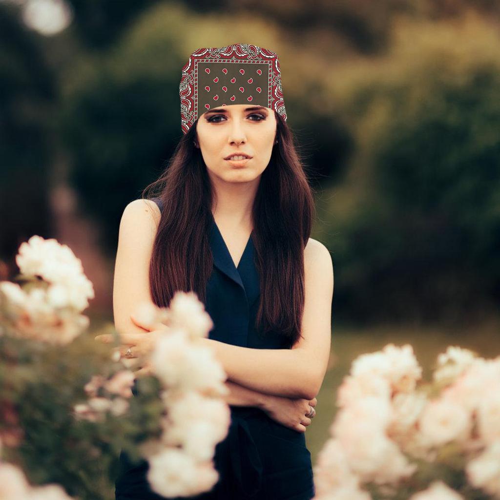 Flower Bandannas for Adult Unisex Fashion Square Kerchief Motorcycling Headscarf Street Dance Headwrap Multiuse Bandanas