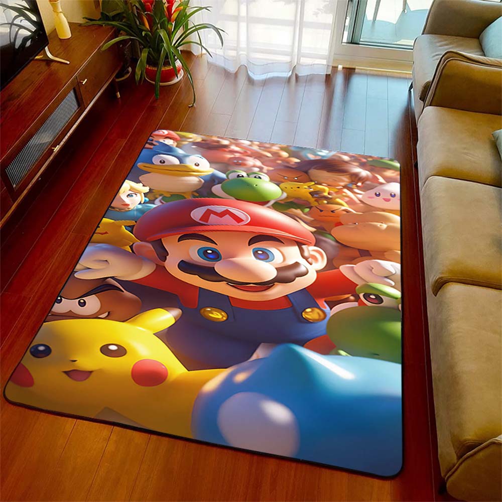 Напольный ковер в тематике Super Mario Bros, полиэстер, нескользящий коврик для помещений, декоративный коврик для пола -QJY