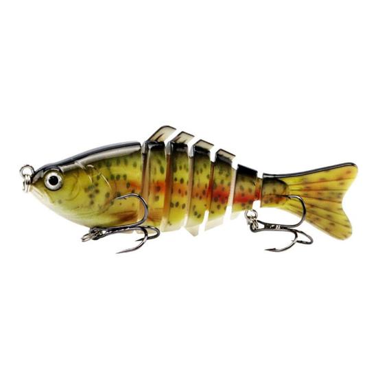 10CM/15.5G Multi-Jointed Fishing Lure with Hooks Realistic 7-Section Swimbait Bionic Hard Artificial Bait Freshwater Saltwater Fishing Accessories