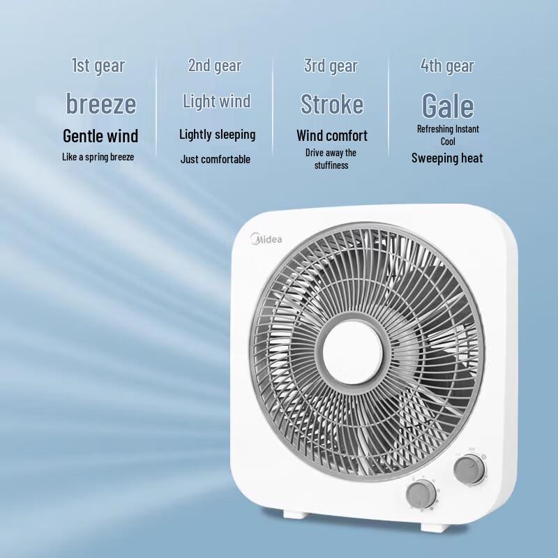 Midea Тихий oscillating настольный вентилятор с таймером и защитой от опрокидывания