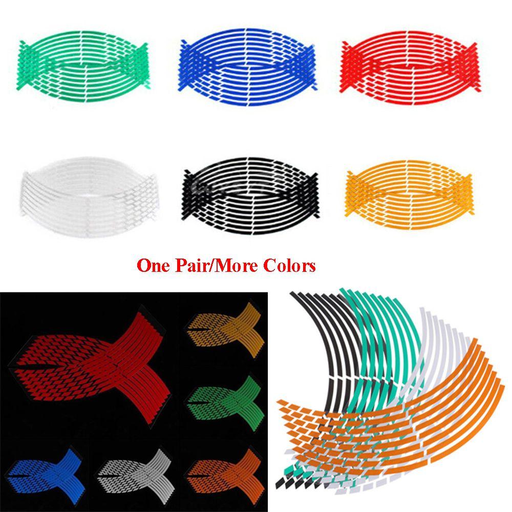 Auto Personality Wheel Decoration Wheel Sticker Reflective Rim Tape Tire Strips Motorbike Decals