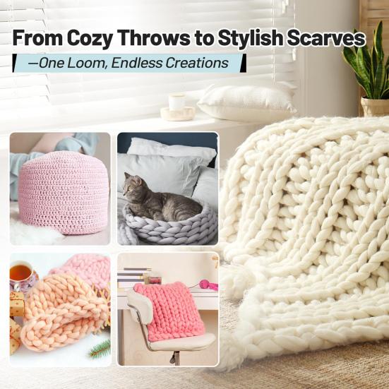 Толстая пряжа, одеяло, ткацкий станок, регулируемый ткацкий станок, деревянная колышковая рама, пряжа для одеяла, вязальный станок для одеял ручной работы