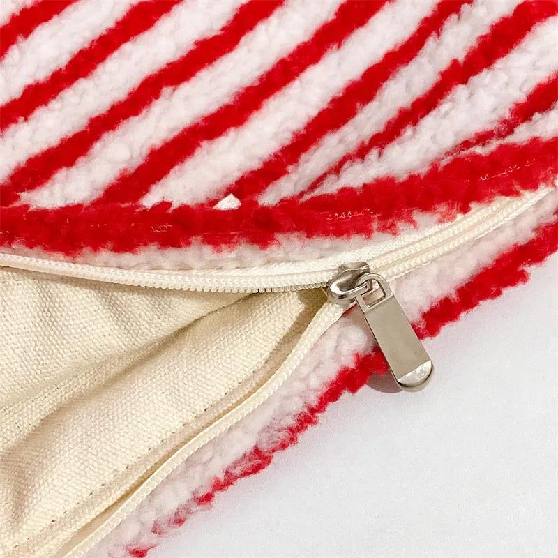 Новая красочная полосатая плюшевая косметичка-клатч, косметичка большой вместимости, косметичка, сумка для туалетных принадлежностей, для путешествий, хранения косметики на открытом воздухе