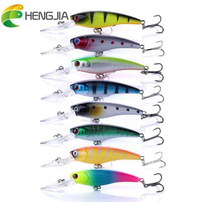 HENGJIA 1 шт. 8 шт. Рыболовная приманка Воблер Минноу Окунь Форель Щука Наживка Бионическая Жесткая Приманка Рыболовные Снасти