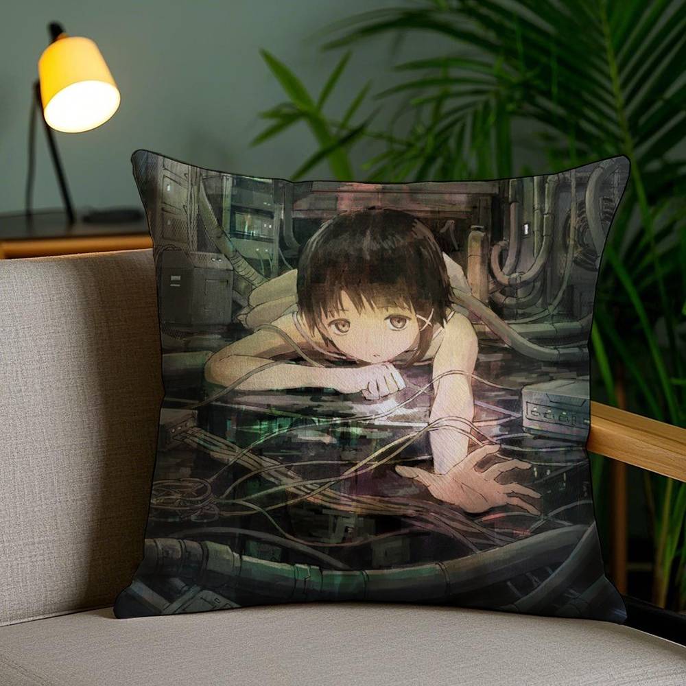 S-Serial Experiments L-Lain Наволочка для дома, общежития, спинки стула, короткий плюш, двусторонняя печать, подушка для офиса, время для сна