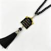 Arabic Calligraphy Tassel Pendant Car Accessory with Alloy Material for Rearview Mirror Hanging Ornament China Origin Indoor Use