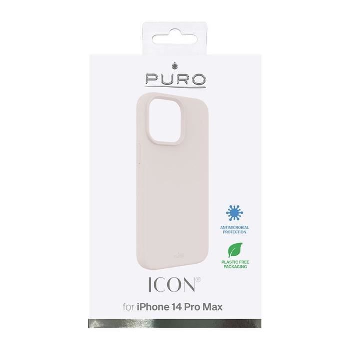 Puro icon cover - coque pour iphone 14 pro max (rose sable) - 8033830312960