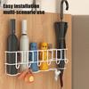 Hollow Umbrella Storage Rack Wall Mount Coat Rack with 6 Hangers Load Bearing Hat And Clothing Organizer for Bathroom Living Room