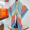 90cm Silk Scarf Women Large Shawls Belt Chain Printed Stoles Square Bandana Luxury Kerchief Hijab Scarf Female Foulards
