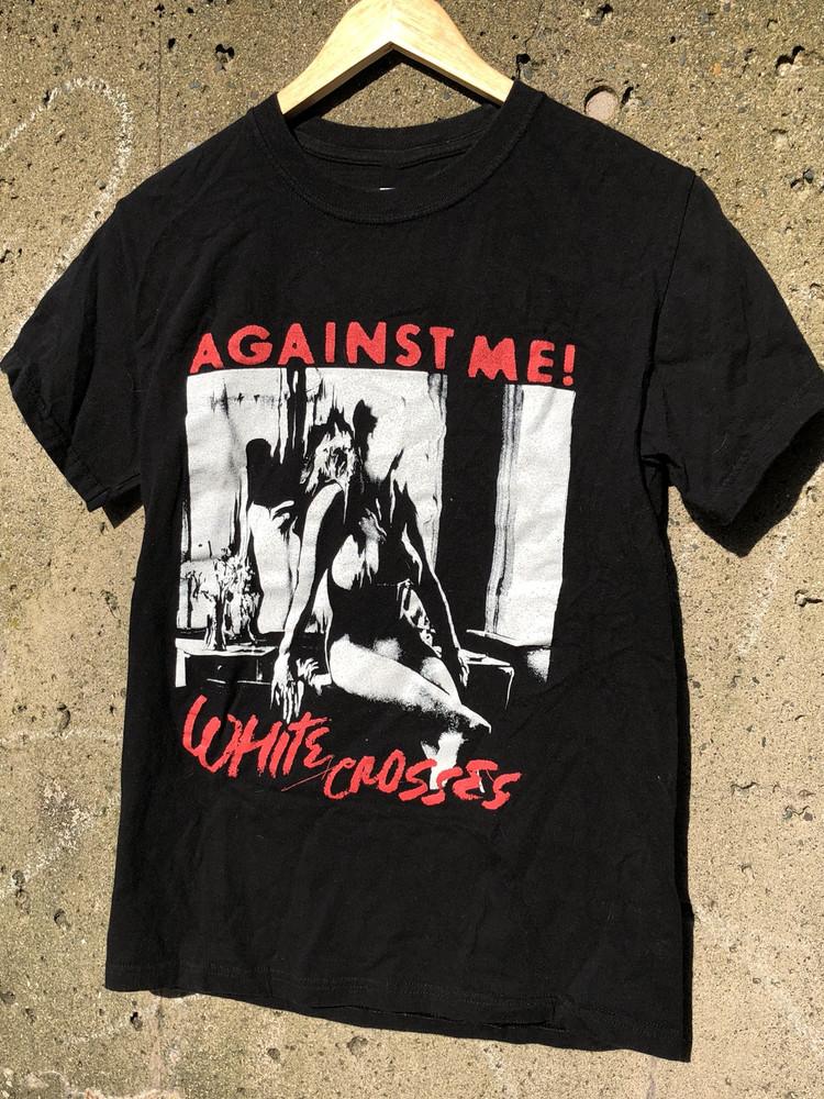Against Me Белые Кресты Тур Футболка Черная Унисекс Все Размеры S-5XL Унисекс Футболка