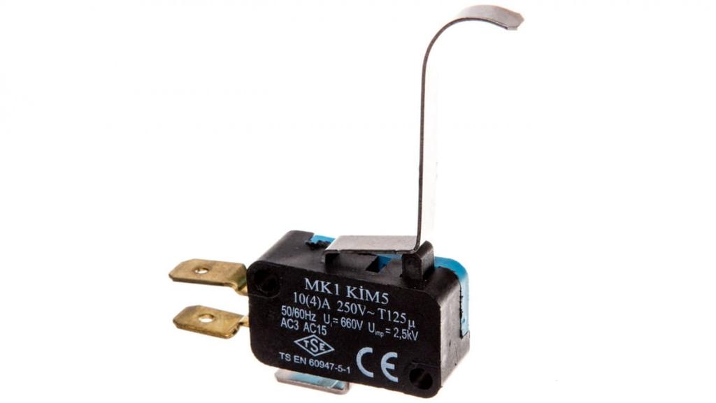 Miniature Limit Switch, 1Co, Long Bent Lever, T0-Mk1Kim5