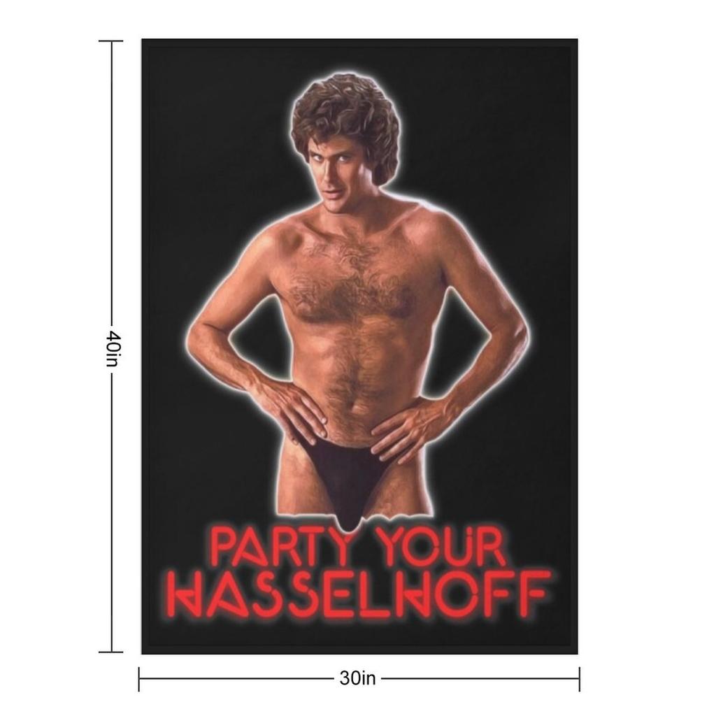 PARTY YOUR HASSELHOFF Throw Blanket Cute Sofas Blankets For Sofas Cute Plaid Blankets