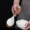 304 Stainless Steel Wooden Handle Rice Spoon Standing Design Round Edge Heat-resistant Non-stick Rice Paddle Kitchen Gadgets