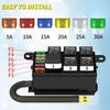 6-Way Fuse Box 24V 4Pin 6 Slots Relay Block Professional Practical ATC Fuse Blocks Waterproof Fuse Relay Box Kit