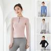 Ayollar Old fermuarli tashqi sport topi Patchwork to'rli yoga topi Uzun yengli Slim fit Qulay Tez quriydigan Pullover ko'ylak