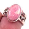 Двухцветное подарочное кольцо из стерлингового серебра 925 пробы с натуральным родохрозитом S.9 j7s80