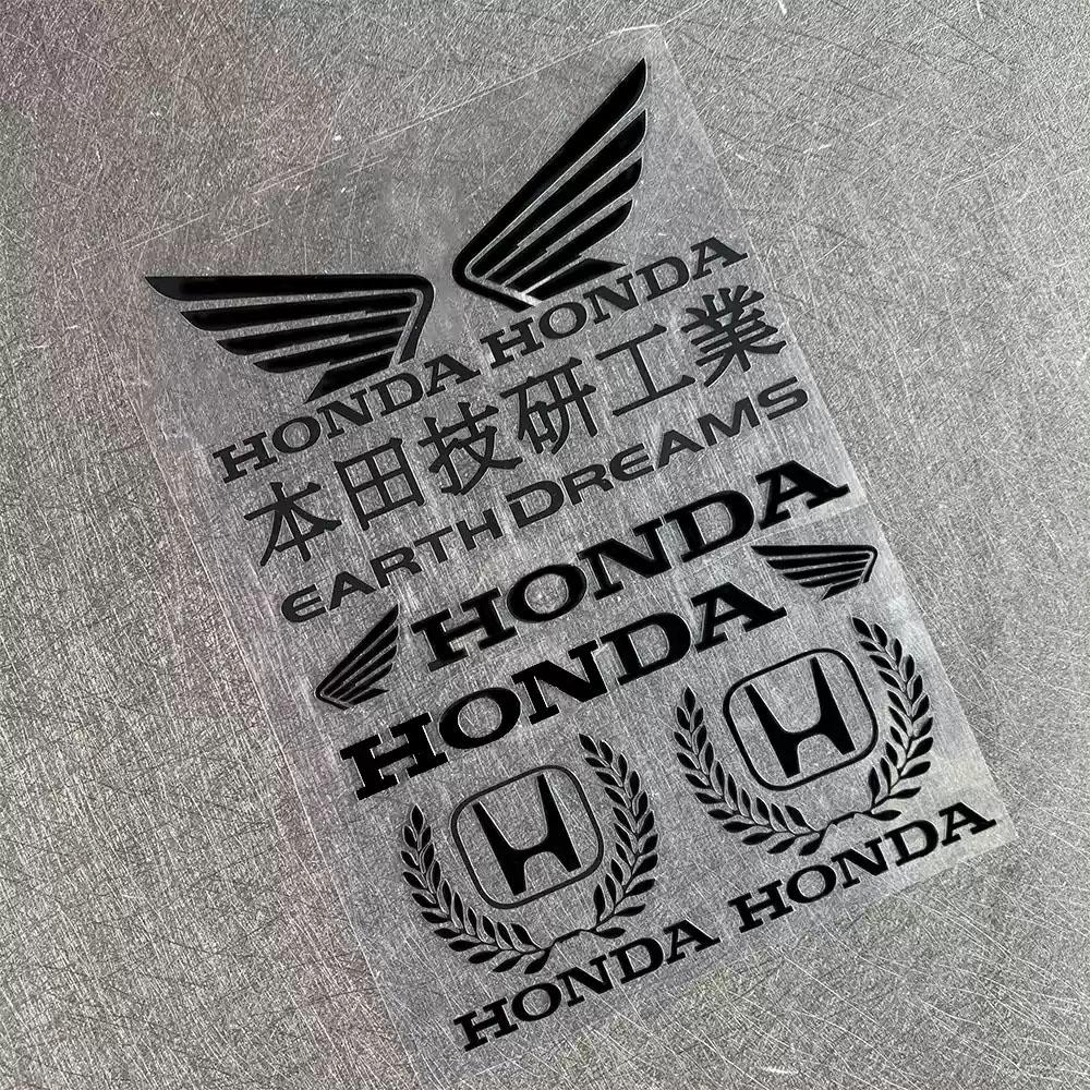AYE1 Hot Sale Motorcycle Stickers Carved Hollow Letter Honda Logo Reflective Racing Helmet Decals Tail Box Shock Absorber Decoration