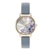 Авторизованный дилер [OLIVIA BURTON] Женские часы Olivia Burton 24000227 Иллюстрированный цветочный Midi Розовое золото Цвет слоновой кости Кожа цвета мелового синего