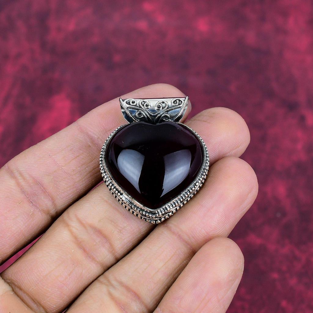 Подвеска из цельного серебра 925 пробы с гранатом, подвеска из драгоценного камня ручной работы, подарок жене, абсолютно новый кулон