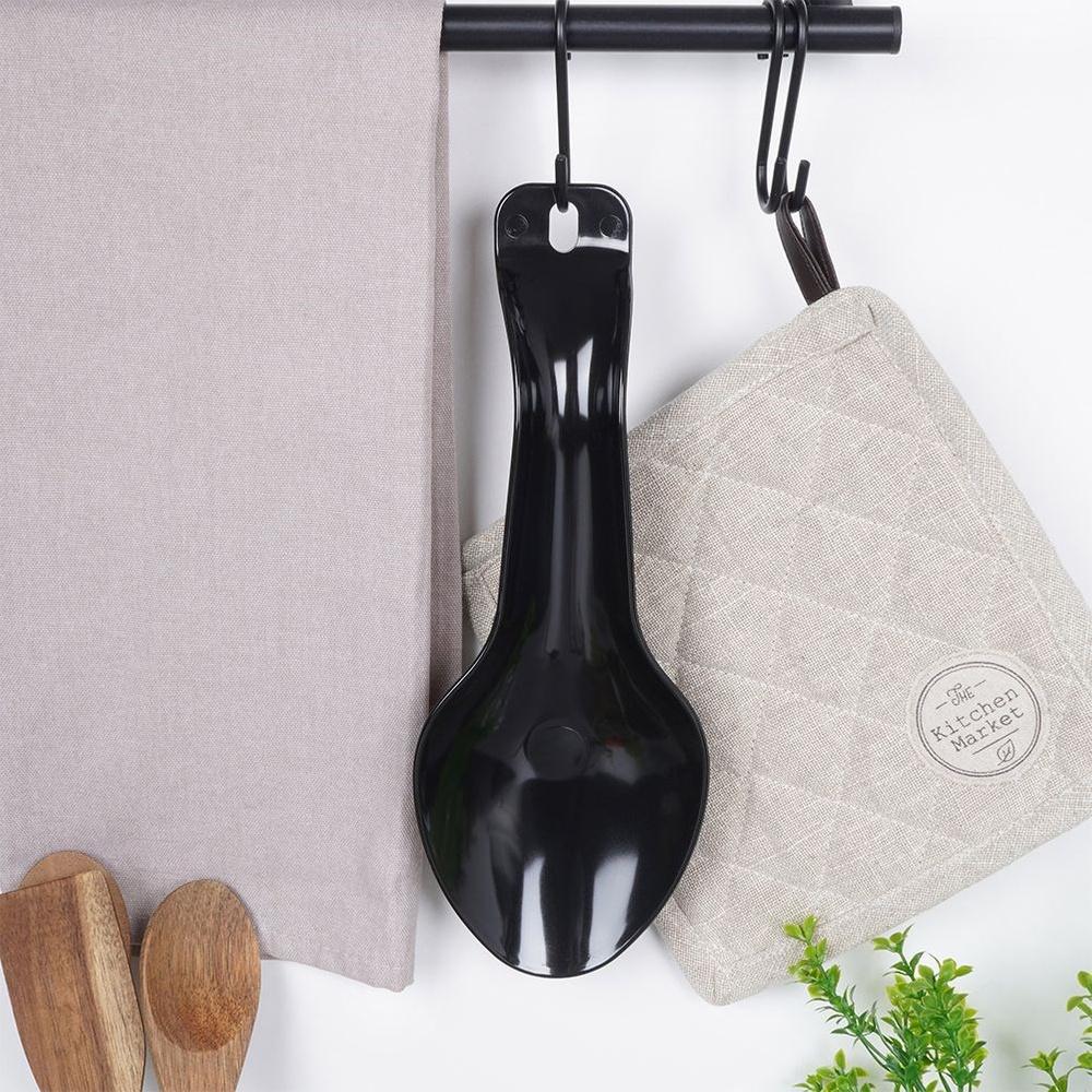 Black ladle and spoon stand