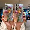Чехол для телефона с цветными тюльпанами, посеребренный, для Samsung Galaxy S26 S25 S24 S23 S22 S21 S20 Ultra Plus FE S26+ Стеклянная крышка